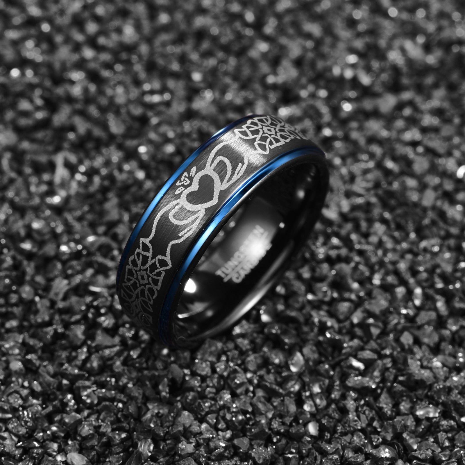8mm Claddagh Design Celtic Tungsten Unisex Ring