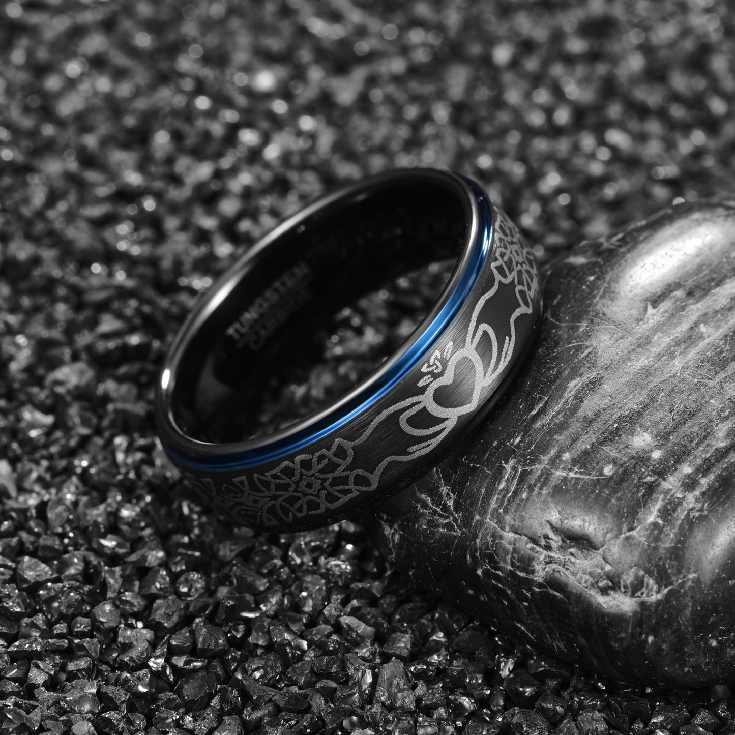 8mm Claddagh Design Celtic Tungsten Unisex Ring