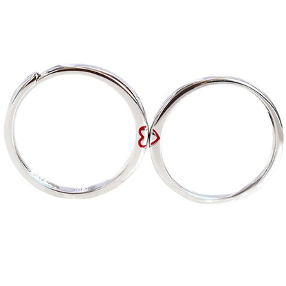Joining Love Heart 925 Sterling Silver Unisex Rings (2pc/Set)couple