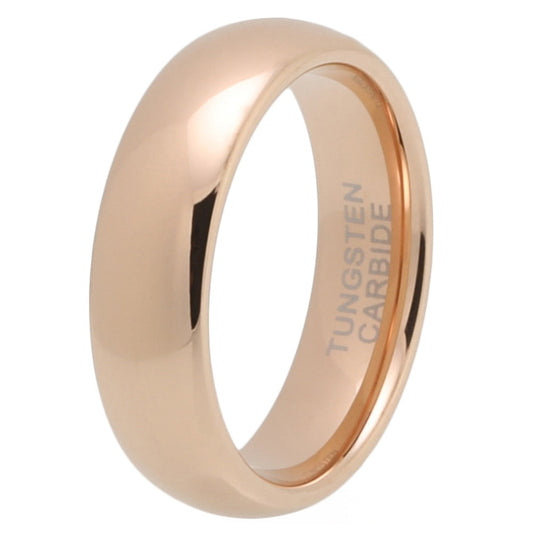 6mm Minimalist Shiny Polished Rose Gold Unisex Ring