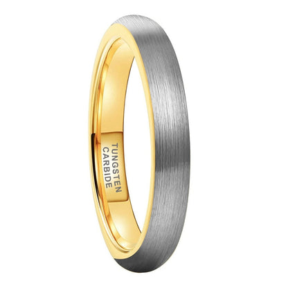 3mm, 4mm Silver Brushed & Gold Color Unisex Ring