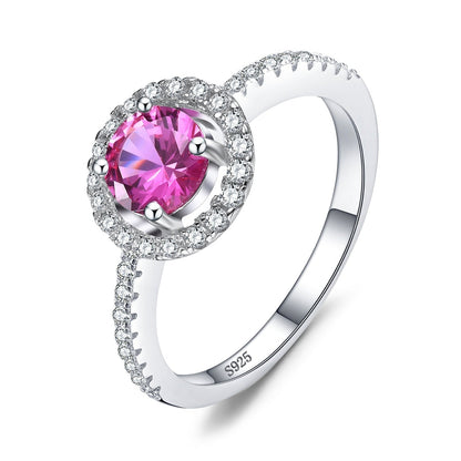 1.1ct Created Pink Sapphire 925 Sterling Silver Women's Ring