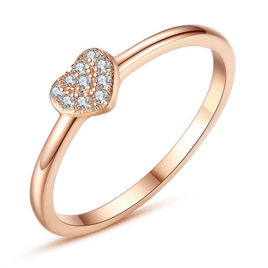 Austrian Crystals Rose Gold 925 Sterling Silver Ring