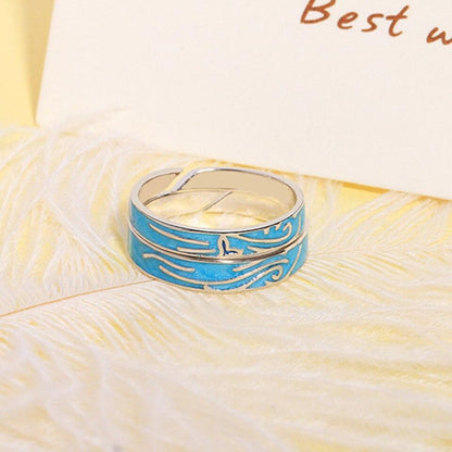 6mm Blue Oceans Matching Unisex Rings