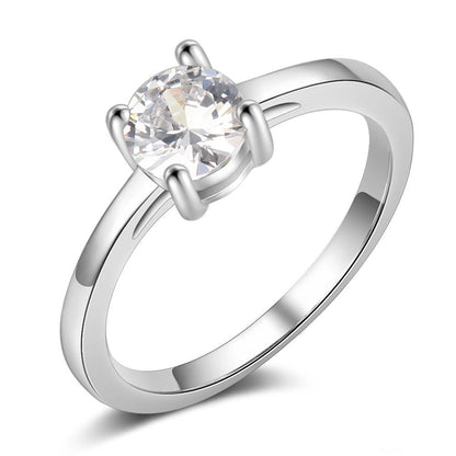 Classic Cubic Zirconia 925 Sterling Silver Women's Ring