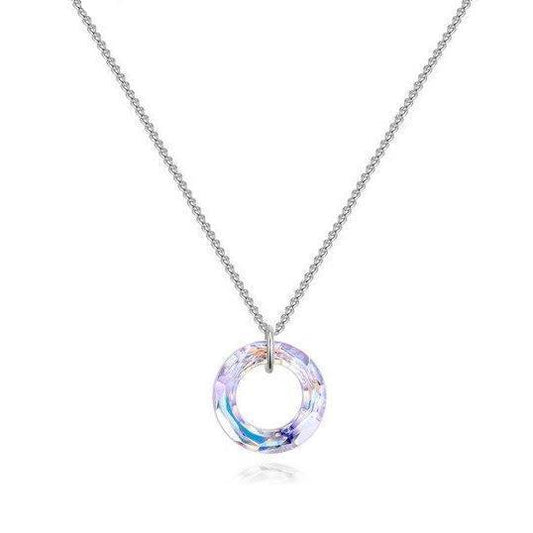 Cosmic Circle Fancy Crystal Stone Pendant Necklace (2 Colors)