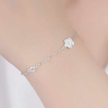 Daisy Flower Crystal 925 Sterling Silver Bracelet