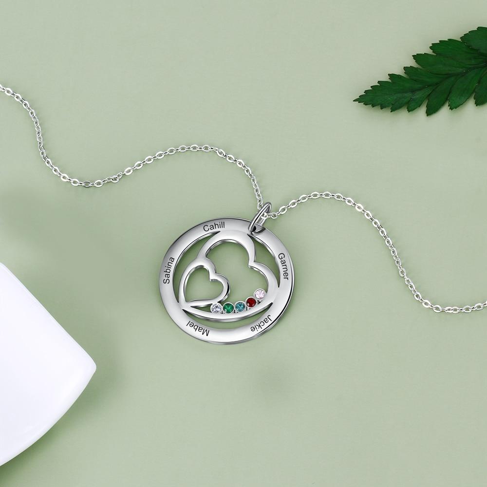 Sterling Silver Leaf Initial Family Birthstone Necklace | Family birthstone  necklace, Birthstone necklace, Diamond cuts