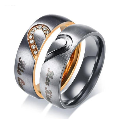 Her King and His Queen Stainless Steel Couples Rings