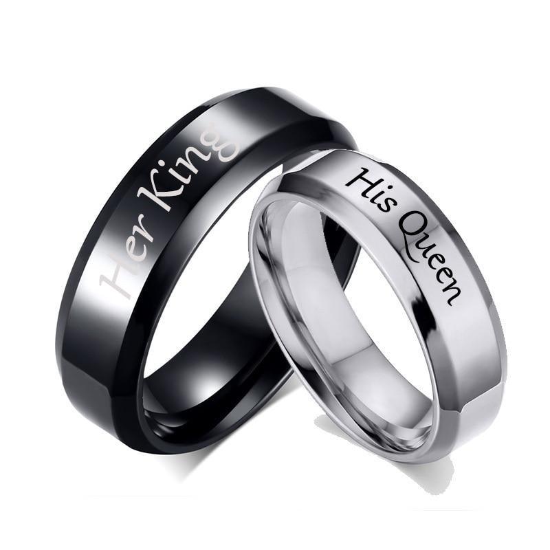 Her King and His Queen Couples Rings - Promise Rings