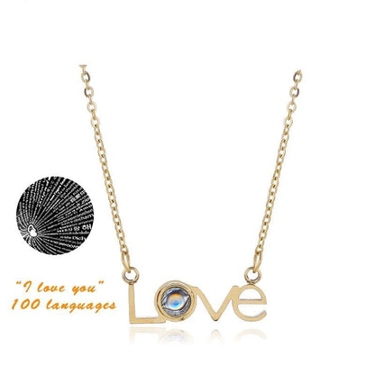 I Love You Necklace In 100 Languages LOVE Design