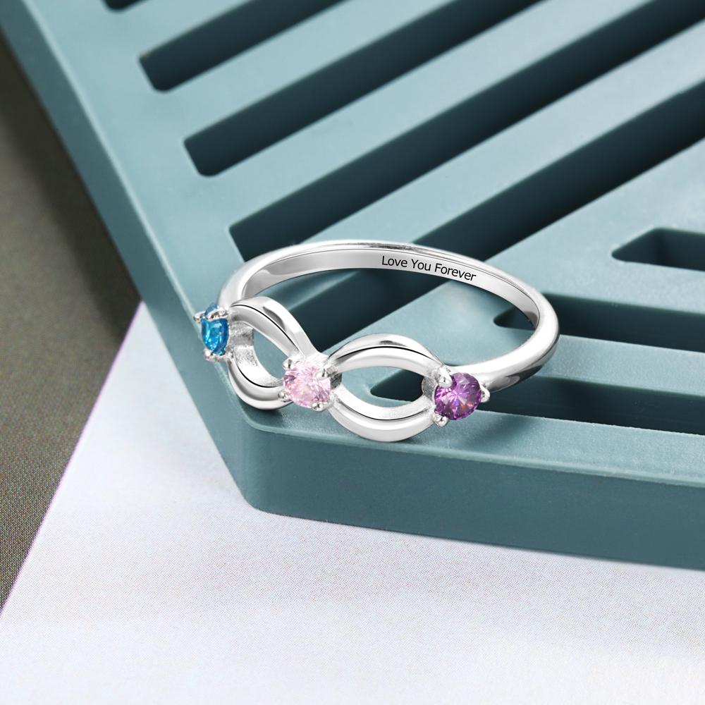 Adam and Eve 7 Stone Infinity Family Birthstone Ring | Eve's Addiction
