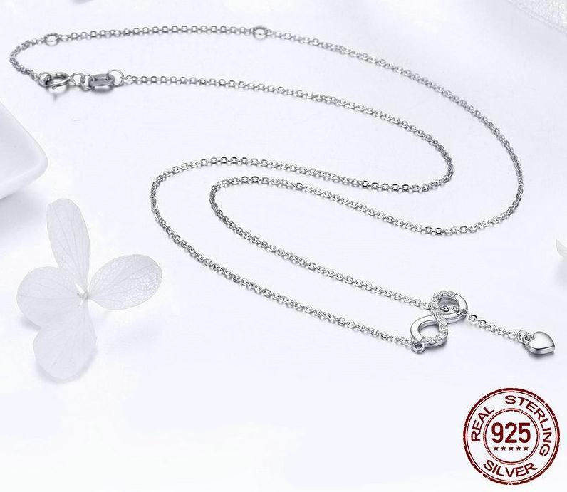 Infinity Heart 925 Sterling Silver Necklace
