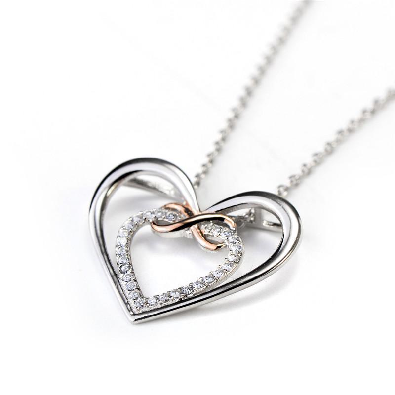 Infinity Love Heart Sterling Silver Necklace