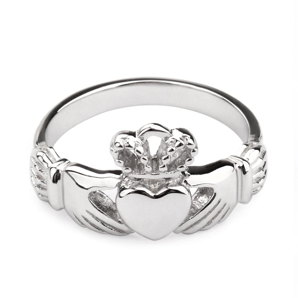 Irish Claddagh 925 Sterling Silver Womens Ring