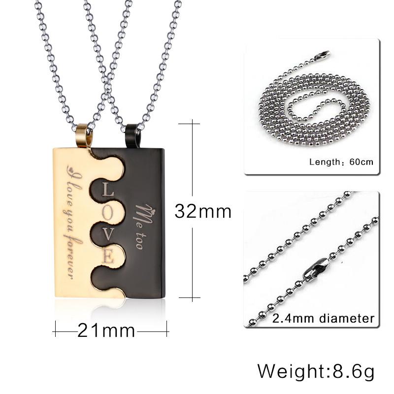 Lock Pieces Couples Necklaces (2Pc/Set)