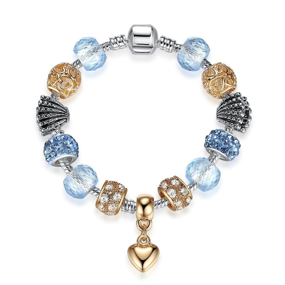 Luxury Gold Heart Pendant Bracelet