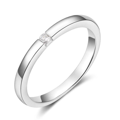 Small Cubic Zirconia 925 Sterling Silver Womens Ring