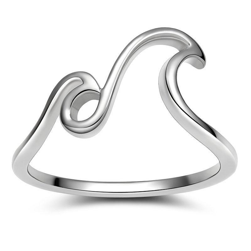 Ocean Waves 925 Sterling Silver Women's Ring