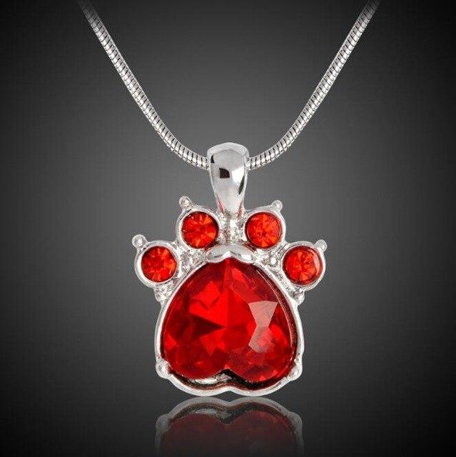 Paw Birthstone Necklaces