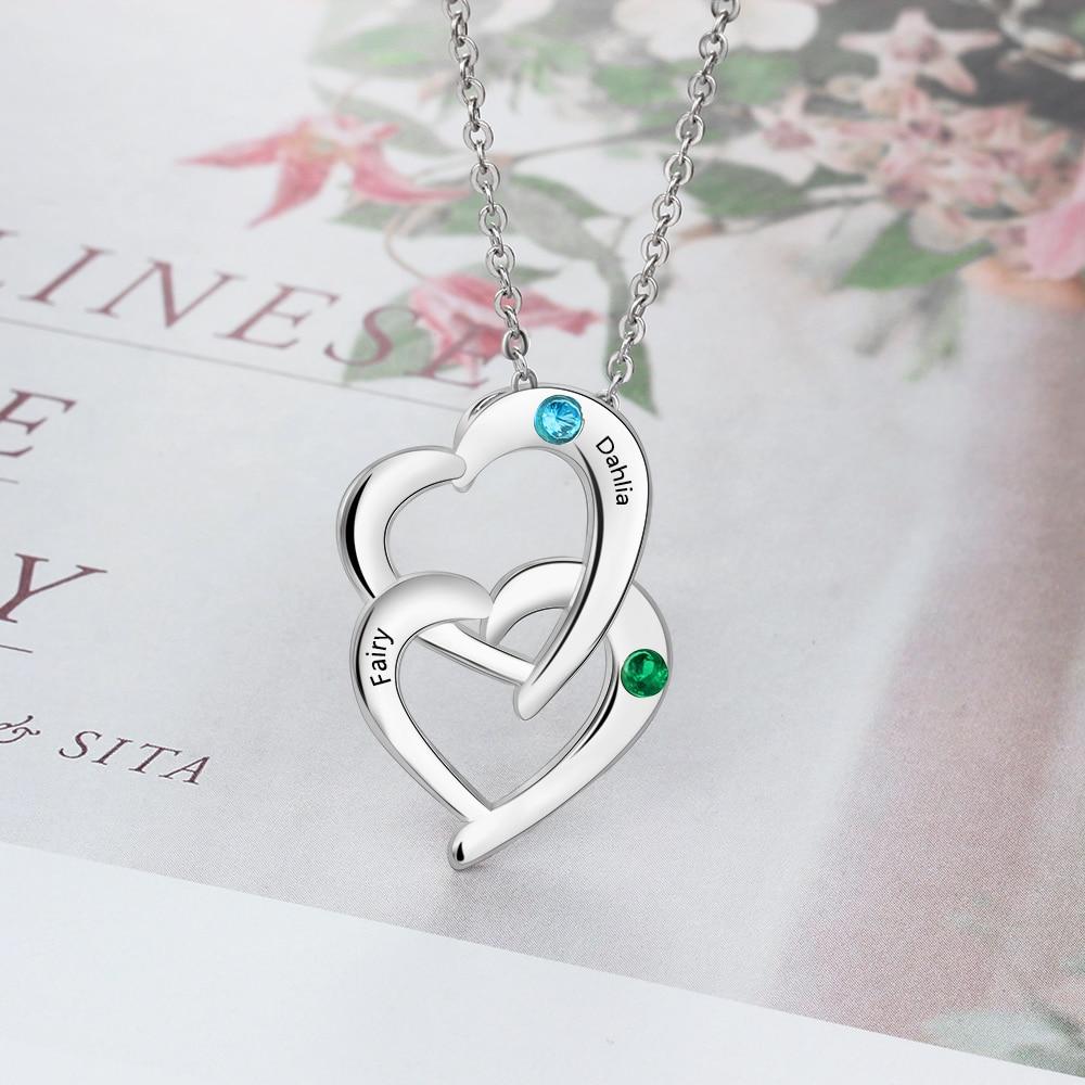 Birthstone Necklace with Angel Wings Engraved | Someone Remembered