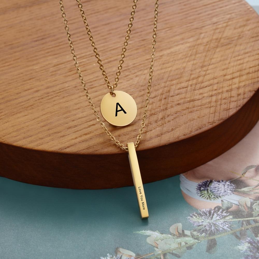 Personalized A-Z Initial Bar Necklace