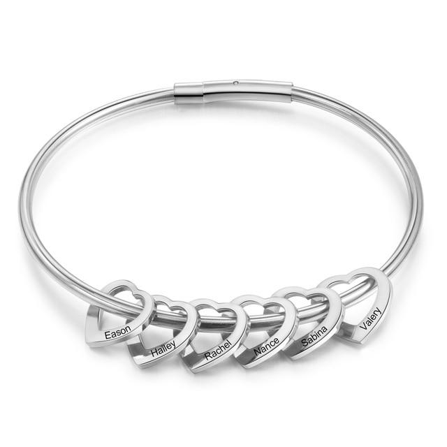 Personalised Solid Sterling Silver Heart Bracelet By Hurleyburley |  notonthehighstreet.com