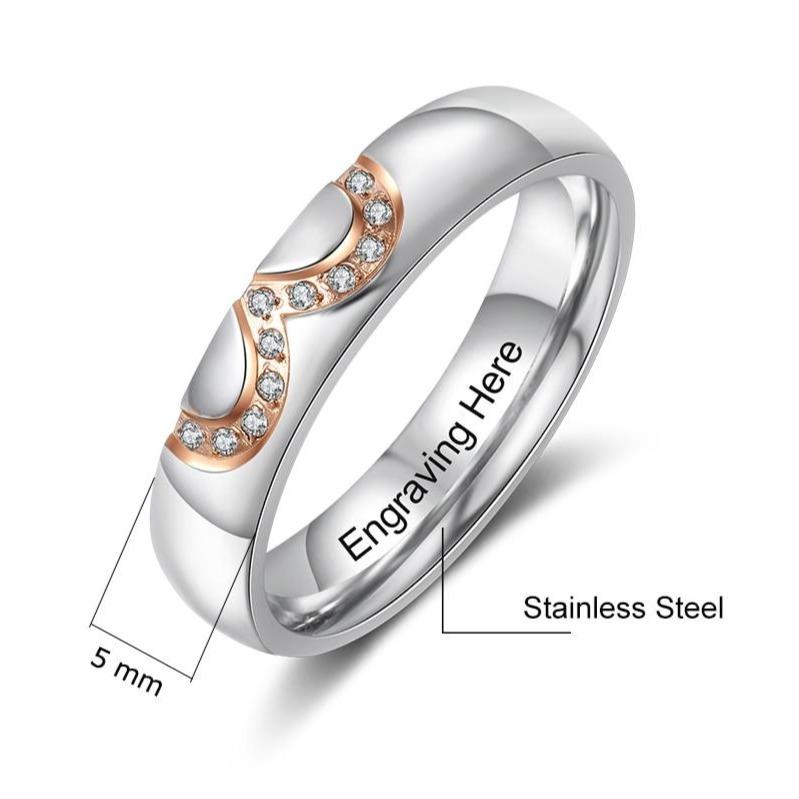Personalized Infinity Stainless Steel Couple Rings