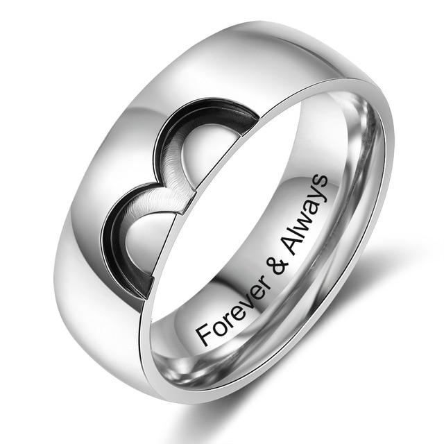 Personalized Infinity Stainless Steel Couple Rings