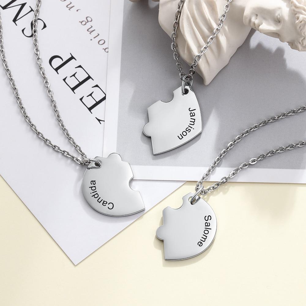 Personalized Names BFF Best Friends & Family Necklaces (3 Necklaces Set)