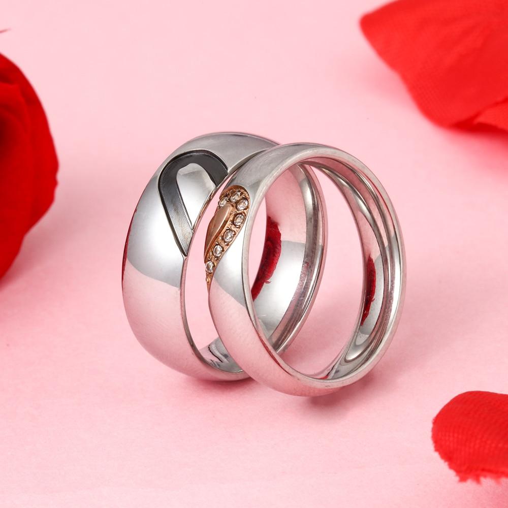 High Quality Silver magnetic heart matching love couple ring. – AREENA  JEWELLERY