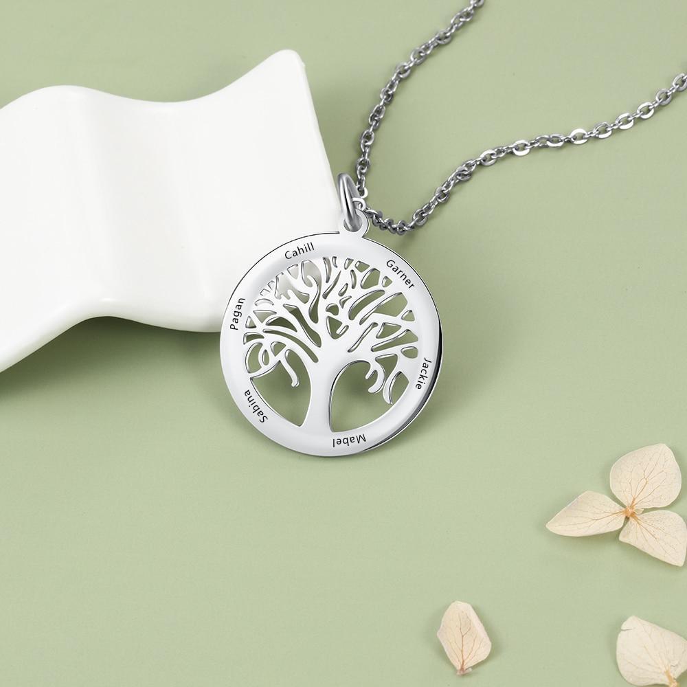 Personalized Tree Of Life Necklace - 1 to 6 Engraved Names