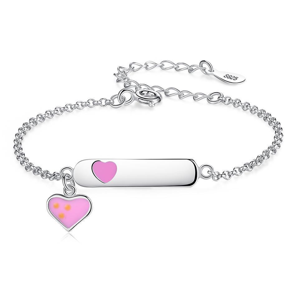 Pink Sweet Hearts 925 Sterling Silver Bracelet