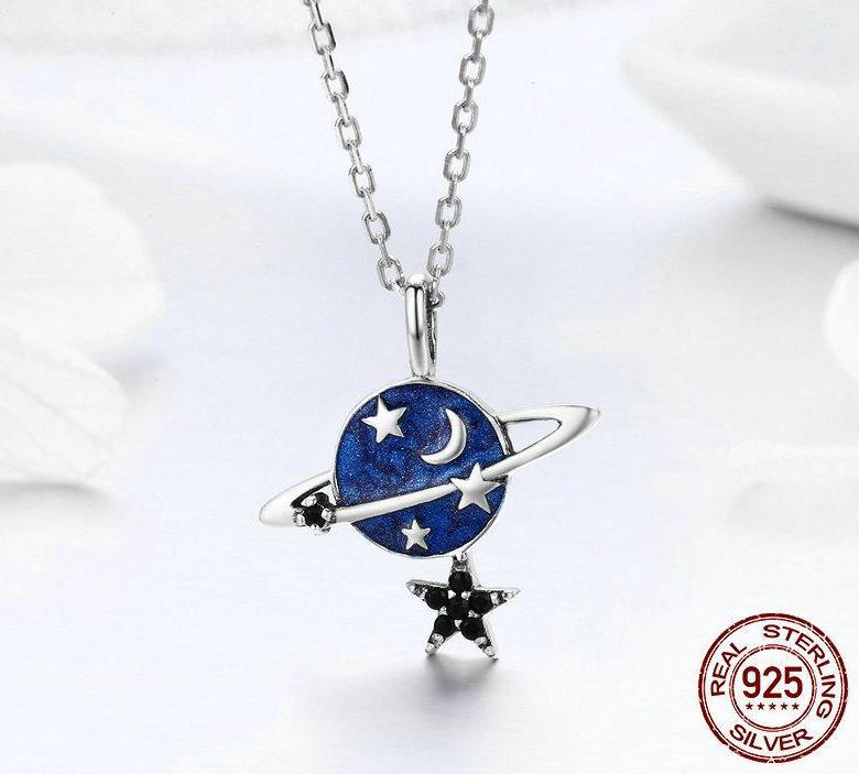 Planet & Stars Sterling Silver Necklace