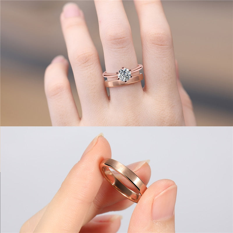 3mm or 5mm Minimalist Rose Gold Color Womens Ring