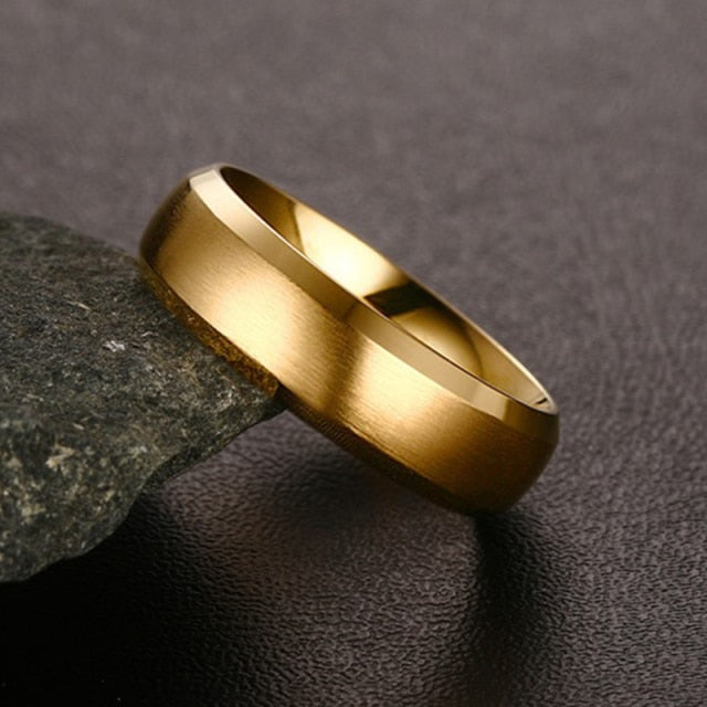 6mm Matte Stainless Steel Unisex Ring (4 Colors)