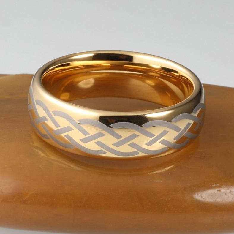 8mm Traditional Celtic Gold Color Unisex Ring