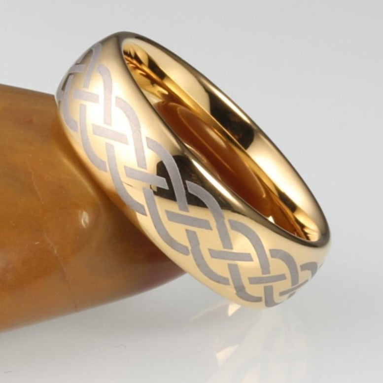 8mm Traditional Celtic Gold Color Unisex Ring