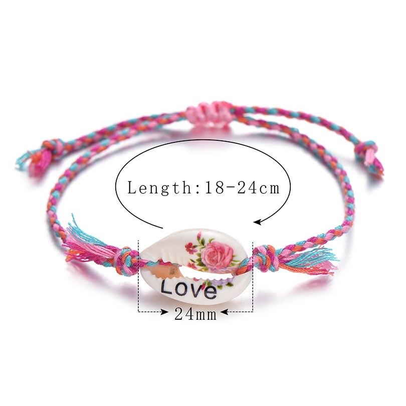 Seahorse Bohemian Print Sea Shell Pink Friendship Bracelets