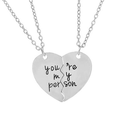 You're My Person Heart Shape Necklaces (2Pc/Set)